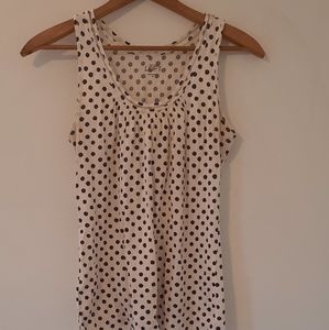 Loft Polka Dot Scoop Neck Tank, XS